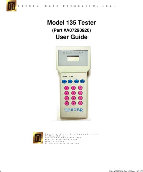 secure care products 707 tester|secure care home page.